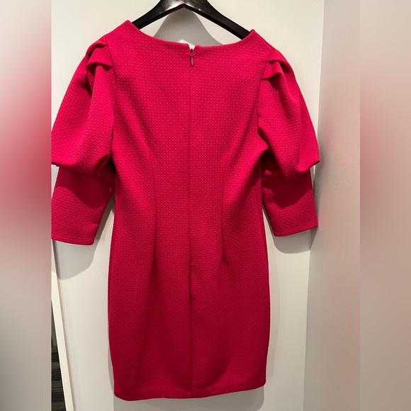 New York and Company Hot Pink Textured Dress Size Med - Picture 3 of 3